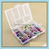 Scatole portaoggetti Contenitori vuoti Scatola trasparente in plastica a 6 scomparti per gioielli Contenitore per nail art Articoli vari Organizer Sn1293 Drop Delivery Ho Dhpsd