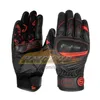 ST819 femmes moto gants en cuir de chèvre véritable plein doigt écran tactile Knuckle Protection rétro moto Gear été rouge