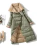 Mulheres Down Parkas Fitaylor Inverno Mulheres Turtleneck Pato Branco Down Casaco Duplo Breasted Quente Parkas Dupla Face Down Long Jacket 221208