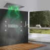 Потолочный монтированный светодиодный музыкальный душевой головка 600x800 мм осадки в ванной комнате водопад туманный термостатический душ смеситель с струй