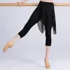 Stage Wear Dance Pants Dames strak stretch oefening kleding volwassen rok body negen punten fitness modern Latijn