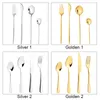 Zestawy naczyń obiadowych 24 PCSSet stal nierdzewna Złote Table 24 sztuki Spoons Stołów kuchennych Forks 221208