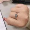 Sparkling Square Halo Ring Authentiek Sterling Silver met originele doos voor Pandora Jewelry Rose Gold CZ Diamond Wedding Rings For Women Girls verlovingsgeschenken