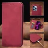 Étuis de téléphone portefeuille pour iPhone 14 13 12 11 Pro Max X XS XR 7 8 Plus Pure Color Magnetic Adsorption PU Leather Flip Kickstand Cover Case with Card Slots