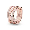 925 Silver Rose Gold Wedding Ring Engagement Jewelry diy pandora rings for women designer gift