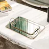 Kitchen Storage Metal Mirror Tray European Home Soft Decoration Ornaments El Model Room Bathroom