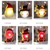 Christmas Decorations Year Santa Claus Elk Snowman Tree Decor Wooden Hanging Pendant Craft Ornaments Luminous