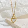 Gros amour collier pendentif titane acier mode en forme de coeur pendentif bijoux double face polyvalent
