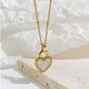 Love necklace pendant titanium steel fashion heart shaped pendant jewelry double-sided versatile