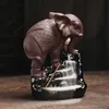 Decorative Objects Figurines purple sand elephant ornamental incense Thai god smoke backflow crafts home furnishings 221208