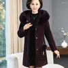 Women's Wool Mink Velvet Parka Coat Women's Fashion Size 66XL And Elderly Coats Women Autumn Winter Woolen Hooded Overcoat