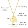 Pendant Necklaces simple titanium four-leaf clover female 304L stainls steel Lucky grass pendant necklace