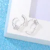 Boucles d'oreilles cerceau plaqué argent papillon Vintage Zircon cristal clou femmes filles fête tempérament bijoux cadeaux