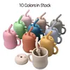 Cups Dishes Utensils 250ML 1PC Silicone Baby Feeding Straw Cup Kid Learning Bottle Anti Leakproof Tableware Toddler Drinkware Water Bottl 221208