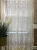 Zasłony gazy w stylu nordyckim do salonu białe okno proste hafty koraliki Sheer sypialnia