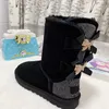 Çocuk Ayakkabıları Uggi Avustralya Klasik Kar Çocuk Toddlers Boots Bows Girls Bowknot Ayakkabı Çocuklar Erkek Eğitmenler Deri Ayakkabı Tasarımcı Sneakers Gençlik