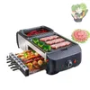 1800W Hushåll Electric Grill Hot Pot Barbecue Grill Machine Elecitrc BBQ Furnace Griddle med spis 220V NYTT