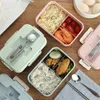 Dinnerware Sets Ecofriendly Bento Box 1000ml Student Office Outdoor Travel Adult Children Lunch Microwave Heated Container Meal Prep