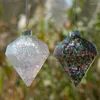 Christmas Decorations 4pcs/pack 6.5 10cm Inner Beads Diamond Shaped Glass Pendant Home Decoration Tree Ornament