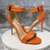 Sandals Orange Women 10 cm hoge hiel stiletto dames jelly feestschoenen LX018