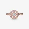 Rose Gold Vintage Circle Ring for P Authentic Sterling Silver Wedding Jewelry CZ Diamond Rings For Women Girls Engagement gi8192842