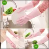 Cleaning Gloves Wholesale Waterproof Pvc Dishwashing Durable Household Long Sleeve Laundry Wash Dishes Kitchen Chores Clean Dbc Drop Dh68M