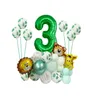 Party Decoration Happy 1 2 3 4 5 Years Birthday Safari Animal Balloons Set Baby Shower It039s A Boy Forest Jungle Green Foil Nu8612265