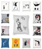 CushionDecorative Pillow Classic Banksy Street Graffiti Art Square Throw Case Home Decorative Girl With Red Balloon Cushion Cover2440179
