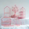 Bakware tools roze geometrische cake stand macaroons kleur voor dessert tafel party decoratie fruitmand thuisopslagrek