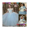 Flickas klänningar flickor mode cinderella klänning baby halloween cosplay barn kläder prinsessan flicka fest kjolar kläder cn drop de dho8a