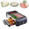 1800W Hushåll Electric Grill Hot Pot Barbecue Grill Machine Elecitrc BBQ Furnace Griddle med spis 220V NYTT