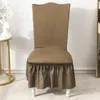 Cubiertas de sillas cubiertas de falda ruffle estiramiento elástico asiento slip -slip al comedor el hogar de la fiesta de boda desmontable protección para la fiesta de bodas