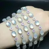 Charm armband aiyanishi 925 st￤mpel sterling silver smycken agat chalcedon mode kvinna armband retro fyrkant enkel