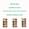 Geschenkwikkeling 100-500 stks Merry Christmas Stickers Theme SEAL Labels voor DIY Baking Pakket Envelop Stationery Decor Decor