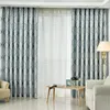 Cortinas de Jacquard listrado cortinas de janela de sombreamento alto para sala de estar, lúcimo de estilo de luxo em estilo francês Americano