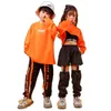 Scen Wear Bazzery Kid Cool Hip Hop Clothing Sweatshirt Shirt Top Crop Hollow Causal Pants for Girl Jazz Ballroom Dance Costume CL2983