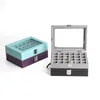 Smyckesp￥sar 24 rutn￤t Box 4 F￤rg med ￶rh￤ngen Ringhalsband Display Standh￥llare Anv￤nd h￶g Velet Material Storage