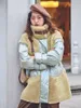 Parka in piumino da donna OLOMM Design personalizzato con cuciture in lana di agnello Piumino di media lunghezza Abiti lucidi Cappotto femminile L1700 221208