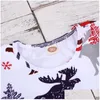 Vestidos de menina menina Milu Deer impresso Vestido de manga mandarim longa beb￪ Primavera de Natal e outono Round Neck Saias Crian￧as Cartoon CLO DHHFQ