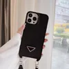 Designerskie etui na telefony dla iPhone 14 14pro 14plus 13 13pro 12 pro max Deluxe Fashion skórzane etui na karty luksusowe etui na telefon komórkowy ze smyczą