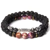 Encantos de lótus de pedra natural para pulseiras contas de lava imperial difusor de óleo essencial masculino feminino pulseira de joias