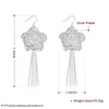 925 sterling Silver Flower Dangle Earrings Charms for Woman Engagement Princess Wedding Luxury Cute drop earrings