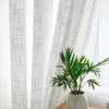 Rideau Fenêtre Traitements Simple blanc grain croisé fenêtre gaze coton lin sentiment rideaux tulle balcon chambre salon fenêtre écran personnalisé 221208