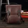 Backpack 2022 Vintage Leather Big Capacity Crazy Horse Travel Backpacks Male Laptop Bag Daypack