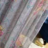 Tenda Tende stampate grigie per soggiorno, camera da letto, trattamenti per finestre floreali, pannelli Draps, decorazioni per tende per porte della cucina