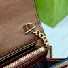 Klassieke portemonnee Dames schoudertassen met diagonale ketting Designer handtas Mode dubbele letter gedrukte kaart portemonnee 240P