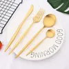 Dinnerware Sets Matte 24Pcs Black Cutlery Stainless Steel Flatware Kitchen Silverware Home Steak Knife Fork Spoon Tableware 221208