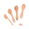 Spazzole da bagno Spugne Scrubber Setole di cinghiale naturale Spazzola per il viso Pelle secca Spa Rimuovi Dead Rub Face Nail Sn2182 Drop Delivery Hom Dhc6G