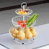 Блюдо тарелки 3 уровня Retro Simple Round Metal Metal Homeving Fruit Plant Tray Clape Basket Wf 221208