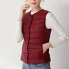 Women's Down Parkas Ultra Light Women Duck Down Vest Autumn Winter Oneck Female Warm Waistcoat Portable Puffer Sleeveless Feather Jacket 221208